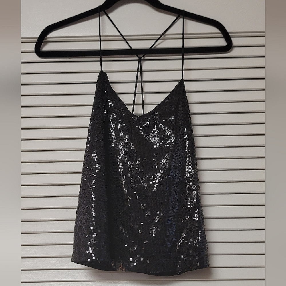 Le Lis Collection - Black Sequin Strappy Top